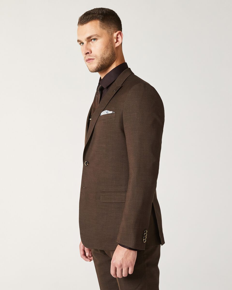 Mens Chocolate Tailored Suit Jacket